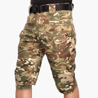 Outdoor-Shorts für Herren mit Multifunktionstaschen und Gürtel - CP-Tarnung