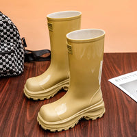 Damen Regenstiefel mit rutschfester Sohle - Khaki