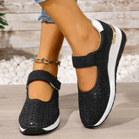 Thea - Damen Luftige Orthopädische Sommerschuhe mit Fußbett - Schwarz