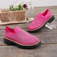 Urbaner Glanz™ Slip-On Sneaker mit Profilplateau - Rosa