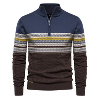 Herrenpullover mit Rundhalsausschnitt - PHILIP - Denim-Blau