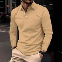 Deacon - Bequemes Langarm-Poloshirt für Herren - Khaki