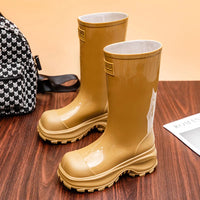 Damen Regenstiefel mit rutschfester Sohle - Braun