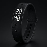 Smartwatch Wasserdicht Silikon Fitness Armbanduhr - Schwarz