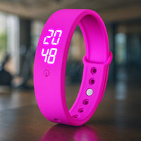 Smartwatch Wasserdicht Silikon Fitness Armbanduhr - Rosa
