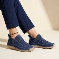 Claudia | Damen Sportliche Flexible Sneaker - Blau
