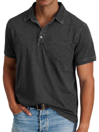 Mila | Klassisches Polo Shirt Herren Elegant - Schwarz