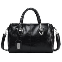 Stilvolle, geräumige Damenhandtasche in eleganter Premium-Qualität - schwarz