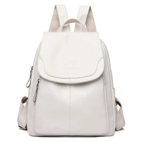 Stilvoller Damen-Diebstahlschutz-Rucksack, vielseitiges Design, strapazierfähiges Material - Reinweiß