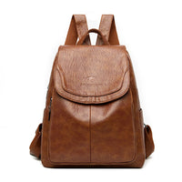 Stilvoller Damen-Diebstahlschutz-Rucksack, vielseitiges Design, strapazierfähiges Material - Gelbbraun