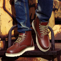 Peer™ | Herren-Retro-Stiefel - Burgunderrot