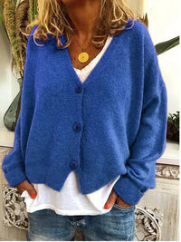 Annelie | Lockere Feminine Strickjacke - Blau