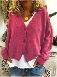 Annelie | Lockere Feminine Strickjacke - Rosa