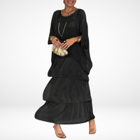 Thea | Lockeres Maxikleid für jeden Tag - Schwarz