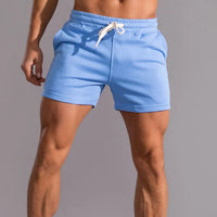 Leonel | Herren Jogger Shorts mit Kordelzug und Taschen - Blau