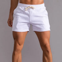 Leonel | Herren Jogger Shorts mit Kordelzug und Taschen - Weiß