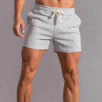 Leonel | Herren Jogger Shorts mit Kordelzug und Taschen - Hellgrau