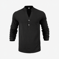 Stephan™ Hemd Aus Baumwoll-Leinen Mit Minimalistischem Design - Schwarz