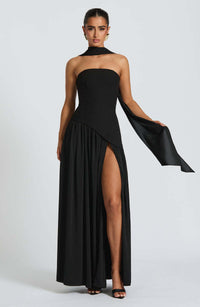 Tessa | Damen Maxikleid – Kraftvolles Zeitgemäßes Maxi Kleid - Black