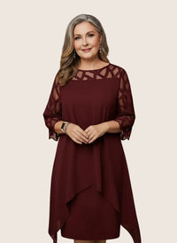 Madumali - Elegantes Und Bequemes Midikleid - Burgund