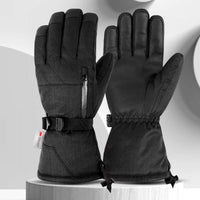 Jonas | Outdoor Thermohandschuhe für kaltes Wetter - Schwarz mit verstellbarem Riemen