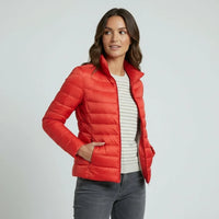 Sophie | Damen Leichter Winter Daunenjacke mit Hohem Kragen - Rot