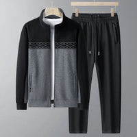 Herren Trainingsanzug mit Tunnelzug und Taschen - Schwarz