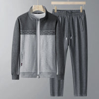 Herren Trainingsanzug mit Tunnelzug und Taschen - Grau
