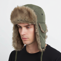 Trappermütze mit Ohrklappen - winddicht und warm - Grün