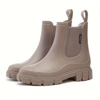 Trendige wasserdichte Regenstiefel - Braun