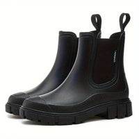 Trendige wasserdichte Regenstiefel - Schwarz