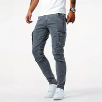 VINCENT – Stretch-Cargo-Jeans für Herren - Grau