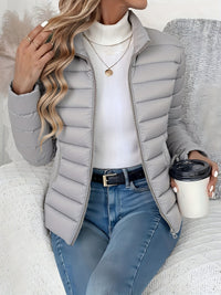 Cornelia | Damen Leichte Übergangsjacke mit Stehkragen - Grau