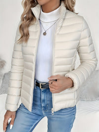 Cornelia | Damen Leichte Übergangsjacke mit Stehkragen - White