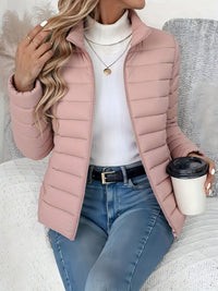 Cornelia | Damen Leichte Übergangsjacke mit Stehkragen - Rosa
