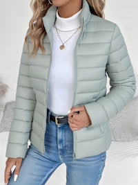 Cornelia | Damen Leichte Übergangsjacke mit Stehkragen - Grün