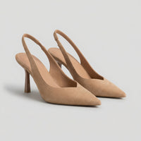 Vevey | Pumps mit offener Ferse in eleganter Silhouette - Beige
