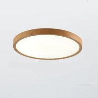 Ultradünne runde LED-Deckenleuchte - Holz