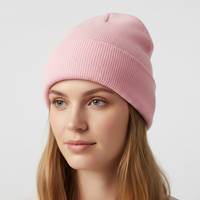 Gestrickte Wintermütze mit warmer Isolierung - Rosa