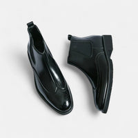 Marzio™ | Elegante Chelsea-Stiefel für Herren aus Kunstleder - Schwarz
