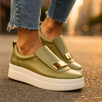 Clara | Elegante Plateau-Loafer zeitlos - Grün