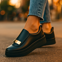 Clara | Elegante Plateau-Loafer zeitlos - Schwarz