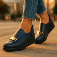 Clara | Elegante Plateau-Loafer zeitlos - Blau