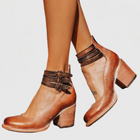 Nina - Damen Elegante Pumps mit Blockabsatz und Komfortpolsterung - Dunkelbraun