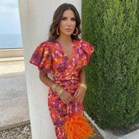 VERA™ | ELEGANTES SOMMERKLEID - Orange/Lila