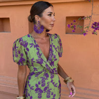 VERA™ | ELEGANTES SOMMERKLEID - Grün/Lila