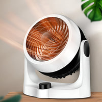 Ventilator mit Heizung 2-in-1 Leise Luftzirkulation Kompakt Design - Weiß