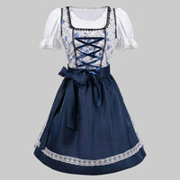 Astrid | Damen Stilvolles Dirndl Sommerkleid - Blau