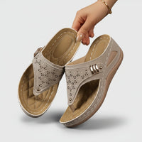 Damen Sandalen Riemen Klettverschluss - Khaki