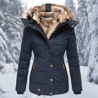 Damenjacke mit Kapuze und Taschen - Blau